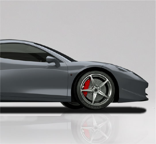 Side view of Nardo Grey UPPF installed on a car
